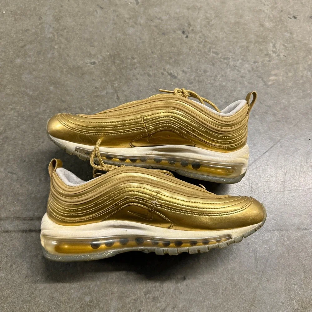 Nike Air Max 97 Metallic Gold Womens Running Shoes CJ0625-700 Size 7.5